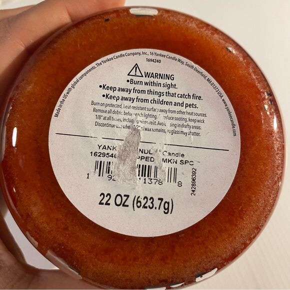 Yankee Candle Whipped Pumpkin Spice Large Jar 22 Oz Fall Wax New discontinued - Picture 4 of 7